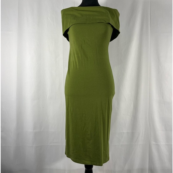 Off the shoulder Bodycon dress, green, Olive green, Large - Picture 2 of 10